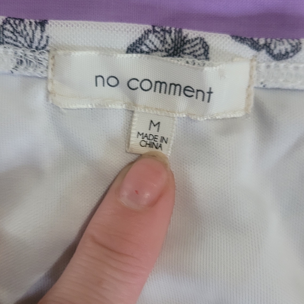 White "NO COMMENT" Maxi Dress with Butterfly Print. Size Medium - Picture 2 of 4